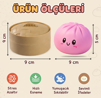 CutiBao™ Puffy Bao Squishy Stres Oyuncağı – Yumuşacık ve Eğlenceli